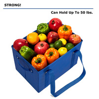 Sac fourre-tout réutilisable en non-tissé robuste, pliable, pour courses, avec longues poignées, gain de place