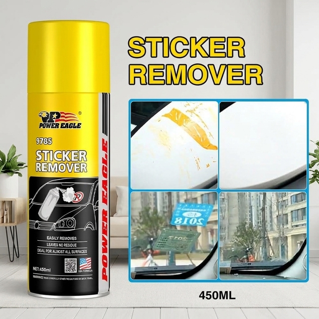 Power Eagle Sticker Remover Spray 450ml Car Decal Adhesive Remover Paint Safe Automotive Cleaning Aerosol