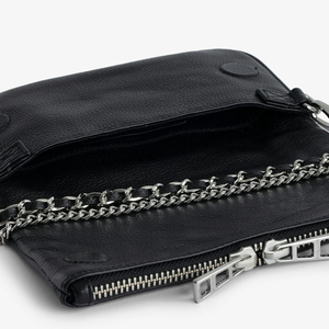 <span class=keywords><strong>Sac</strong></span> à bandoulière en PU <span class=keywords><strong>noir</strong></span> <span class=keywords><strong>avec</strong></span> fermeture éclair et chaîne, pochette diagonale <span class=keywords><strong>avec</strong></span> deux sangles, doublure en polyester, style tendance - Product Image 6