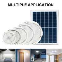Lámpara de Techo LED Solar IP65 Impermeable DC 100W 200W 300W 400W 500W con Control Remoto y Batería LiFePO4 para Uso en Interiores y Almacenes