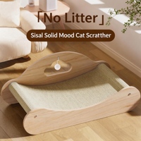 Poteau à gratter et tapis de luxe tout-en-un en sisal résistant à l'usure, anti-chute et anti-rayures pour chat, avec panneau à gratter et lit-canapé pour chat en carton