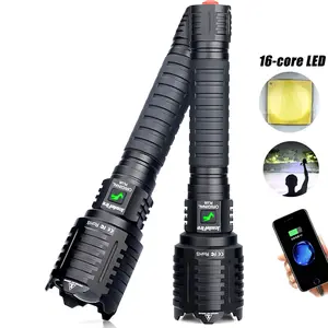 XHP160 Led lampe de poche étanche 6800 Lumens lampe de poche tactique Rechargeable Led lanterne Zoom chasse lumière de travail lumineuse