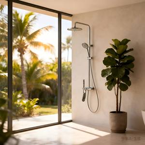 Ensemble de <span class=keywords><strong>douche</strong></span> à main avec affichage numérique pour piano, vente chaude, entièrement en laiton chromé, robinet à jet de pluie à poignée unique pour hôtel, valve en céramique à débit régulé - Product Image 2