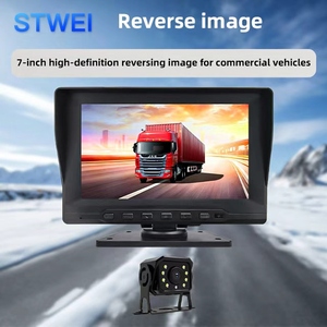 STWEI 7 Inch IPS Dash Camera Rearview <b>Mirror</b> Monitor Dual Lens Loop Recording Backup Camera for Truck - Product Image 3