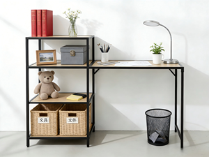 Bureau moderne à cadre en métal pliable et simple Bureau à domicile <span class=keywords><strong>pour</strong></span> salle d'étude Salle à manger Salon - Product Image 2
