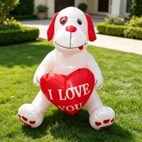 Perro Inflable de 4 Pies, Ideal para Aniversarios, Bodas y Decoración de Fiestas del Día de San Valentín