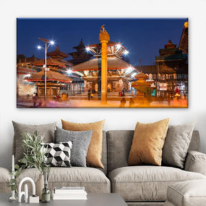 Impression sur toile de la place du Durbar de Kathmandou au Népal, temple nocturne, art mural pour la décoration de la maison - Product Image 4