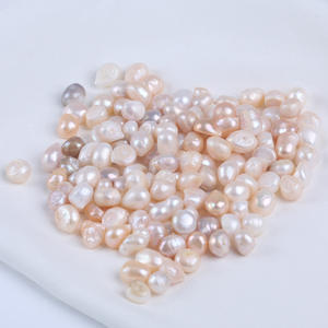 Perles d'eau douce naturelles Zhuji en gros, 8-9 mm, perles médicinales à double face, non poreuses, couleur blanche et rose, matière première - Product Image 1