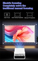 Proyector de Bolsillo Inalámbrico Inteligente con Enfoque Eléctrico HD 720P para Oficina, Cine en Casa, Uso en Exteriores, Mini Proyector con Pantalla de 220 ANSI y Función de Duplicación de Pantalla