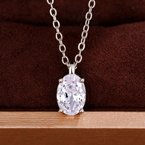 Collar con colgante ovalado para mujer, cadena minimalista para clavícula, joyería de moda - Product Image 1