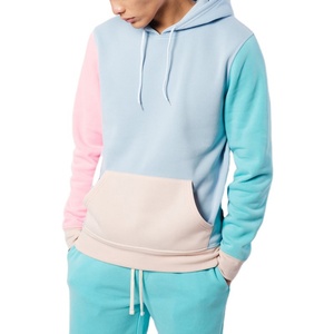 Vente en gros de sweats à capuche personnalisés avec logo, patchwork, multicolores, pour hommes - Product Image 1