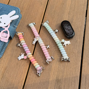 Bracelet de montre élastique perlé motif lapin mignon compatible avec Xiaomi <span class=keywords><strong>Mi</strong></span> Band 10 9 <span class=keywords><strong>8</strong></span> Pro, bracelet extensible pour femme - Product Image 1