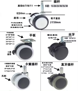 2-Zoll-Stumm schaltung Sicherheits massage Möbel Stuhl Lenk rollen 50mm Bürostuhl Rollen - Product Image 6