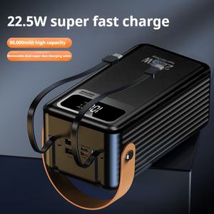 Nouveau produit 22.5W charge super rapide 80000mAh batterie externe avec 2 câbles lumière de <span class=keywords><strong>camping</strong></span> alimentation mobile affichage à LED - Product Image 4