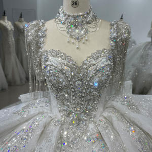 Jancember XS078 Brillant Tassel Chérie Robes De Mariée Longue Queue De Mariée - Product Image 2