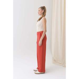 Pantalones Deportivos Anchos Rojos para Mujer Puane, con Cintura Elástica, Corte Holgado y Cómodo, Modelo 18152PNT - Product Image 2