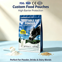 Sachet à fermeture latérale 8 côtés, 15cm(L)*32.5cm(l)*10cm(D), 120 microns, capacité 1kg, pour lait en poudre, snacks, noix, impression personnalisée