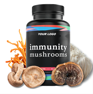 Cápsulas de Cogumelos Shiitake para Imunidade, Suplemento de Saúde para Adultos, Feito com Extrato de Cordyceps Sinensis e Cabelo de Leão, Orgânico e Vegetariano - Product Image 1