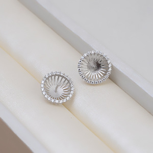 Plateau pour boucles d'oreilles en argent S925, surface lisse, pour 8 à 11 perles, accessoires de bijouterie DIY faits à la main, composants pour bijoux de cheveux - Product Image 4