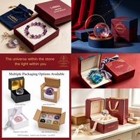 LARISSA Ensemble de sphères et de pointes en pierre semi-précieuse naturelle violette, ensemble de boules de cristal de guérison, poli à la main, Feng Shui, méditation, décoration de la maison