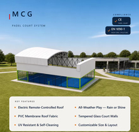 Toit rétractable électrique pour terrain de padel MCG, structure en acier, extérieur, imperméable, taille personnalisée, FIP