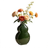 Nouveau vase artistique créatif en céramique de style chinois, motif bambou, récipient floral sophistiqué, parfait pour les salons, les bureaux et les entrées.