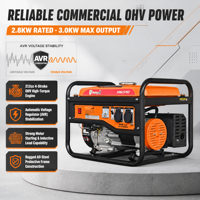 Générateur à cadre ouvert à double carburant 3KW 4 temps Démarrage électrique Moteur entièrement en cuivre Certifié EPA 110/220V 50Hz Étanche Portable