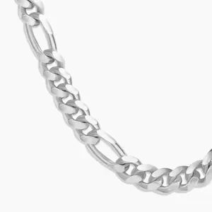 Joyería de moda Figaro enlace <span class=keywords><strong>cadena</strong></span> 925 plata esterlina Unisex Figaro <span class=keywords><strong>cadena</strong></span> collar <span class=keywords><strong>cadena</strong></span> <span class=keywords><strong>italiana</strong></span> para hombres mujeres - Product Image 5