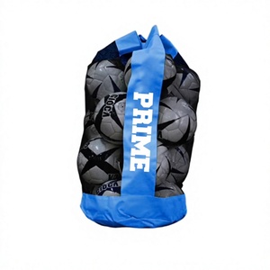 Prime Bags Large Capacity Mesh Sports <b>Ball</b> Bag Drawstring Black Red Travel Backpack Basketball Football Volleyball Soccer - Product Image 1