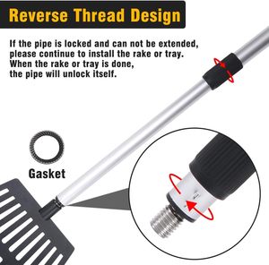 Heavy Duty Long Handle Stainless Metal Tray and Rake Set <b>Pet</b> Dog Pooper Scooper for Dog - Product Image 3