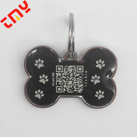 Étiquette de chien NFC de nom d'identification de chat d'animal familier de code QR en métal rond sans fil portable sans fil avec une puce à l'intérieur