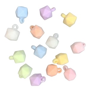 Yiwu Flocked Cube Beads Macaron Color Plush Pendant With Hole For Jewelry Making - Product Image 5