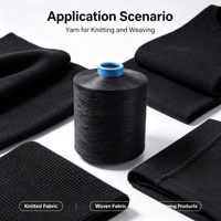 Fil de polyester DTY 100D 48F NIM AA de qualité supérieure, haute résistance pour le tricotage et le tissage