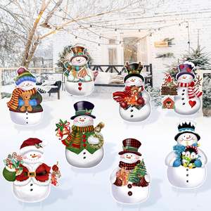 9 Pcs Giáng Sinh Sân Dấu Hiệu Với Cổ Phần Giáng Sinh Người Tuyết Sân Cổ Phần Mùa Đông Ngoài Trời Giáng Sinh Sân Trang Trí Kỳ Nghỉ Vườn Dấu Hiệu - Product Image 6