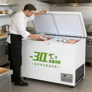 <span class=keywords><strong>Ahorro</strong></span> de Energía Directo de Fábrica 408L -30 ℃   Congelador Horizontal Comercial y Doméstico con Descongelación Automática y Evaporador de Cobre - Product Image 2
