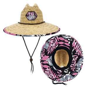 Sombrero de Paja de Salvavidas de Pesca, Sombrero de Paja Personalizado al por Mayor, Ala Ancha para Hombre, Logotipo Personalizado, Sombreros de Paja de Playa - Product Image 1