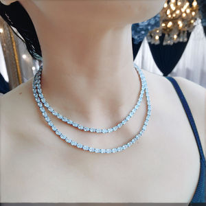 Luxe 316 En Acier Inoxydable Tennis Chaîne Collier pour Femmes Classique Lien Chaîne Ovale <span class=keywords><strong>CZ</strong></span> Non-Flip-over Conception Étanche Bijoux - Product Image 6