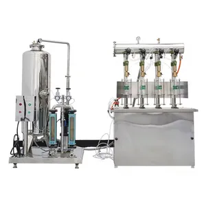 Flavor Water Sparkling Water Mixer Production Cola Carbonated Beverage High-Pressure Pump 4 Heads Bottle Liquid Filling Machine