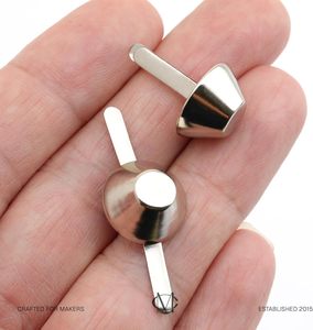 CRAFTMEMORE Cone Brads <b>Purse</b> Feet Handbag Flat Nailheads Spike Prong Studs Avail In Multiple Sizes PCS Mm Silver - Product Image 4