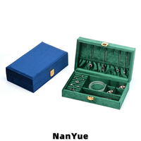 Boîte à bijoux en velours avec serrure, organisateur de rangement rectangulaire à couvercle rabattable pour bagues, colliers, boucles d'oreilles, bracelets, présentoir, logo personnalisé