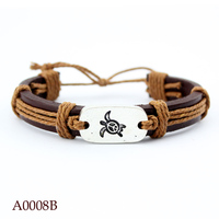 Bracelets en cuir véritable tortue de mer cheval renard bois de cerf éléphant gecko lézard mural chien chat patte cerf dragon tortue