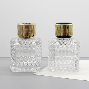 Botella de Perfume Cuadrada de Vidrio Blanco Cristalino de 100 ml, Botella Cosmética Vacía Transparente con Cierre de Bayoneta - Product Image 1