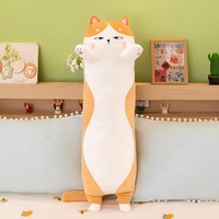 Boneka Hewan Plush Desain Baru Grosir, Bantal & Alas Tidur Kucing Panjang, Mainan Hewan Plush Warna-warni untuk Anak-anak