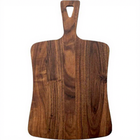 Planche à découper en bois d'acacia écologique de forme irrégulière avec poignée, facile à nettoyer, anti-odeur et anti-moisissure, épaisseur 1,5 cm