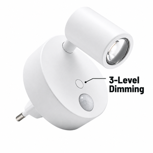<b>Motion</b> <b>Sensor</b> <b>LED</b> Night <b>Light</b> Plug in Dimmable 2700K Warm White 360° Rotatable Wall Lamp for Bedroom Hallway - Product Image 2