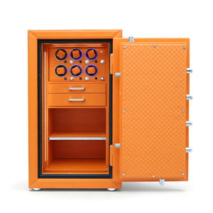 <strong>Fireproof</strong> Safe <strong>Box</strong> 6 Watch Winders Luxury Leather Safe Cabinet Digital Lock Emergency Key ACS-80FW Model <strong>for</strong> Executive Offices - Product Image 4