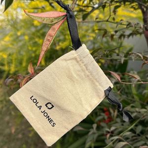 Organic Cotton Muslin Bag <b>Pouch</b> for Handbag Custom Logo Printed Eco Friendly Cotton <b>Drawstring</b> Dust Gift Bag - Product Image 5