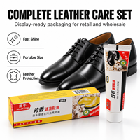 Hei Niu Crème à cirer les chaussures noire transparente visible en tube, contrôle des résidus, nettoyage facile, gestion pratique du stock