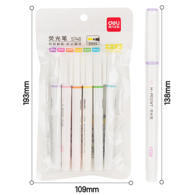 Для кулинарно-деликатесной продукции мягкий наконечник маркера комплект пастельного цвета флуоресцентных ручек 3 цвета составляет 6 шт./упак. канцелярские Выделите ручка