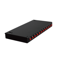Panel Patch Fiber Optik Single-mode 12-core 12-port dari Lembaran Baja Galvanis LC yang Dipasang di Rak untuk